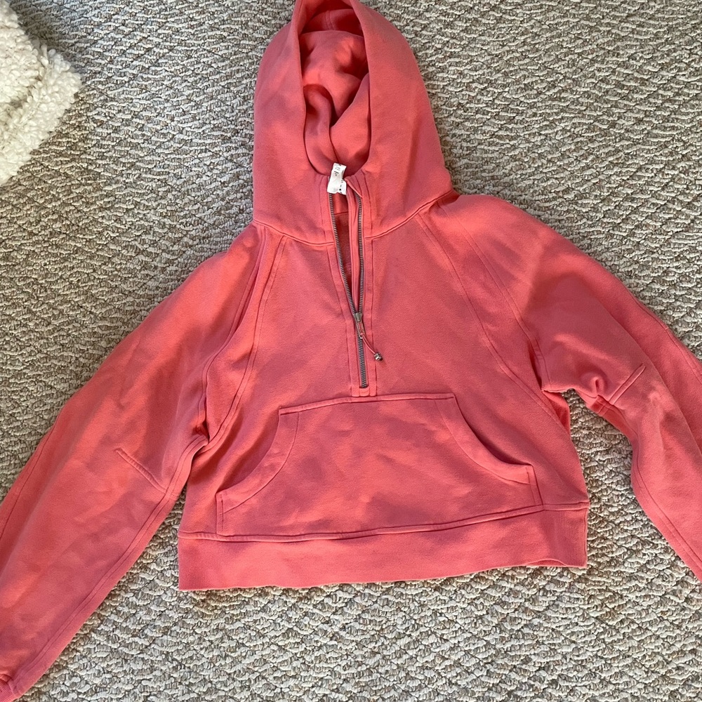 Lululemon Raspberry Cream Scuba Oversized Half Zip